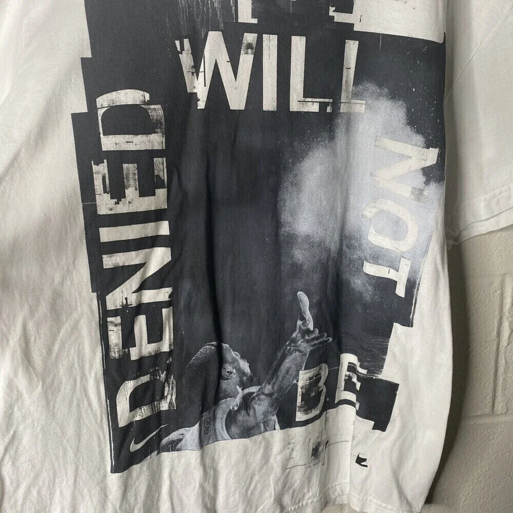 Nike T Shirt Mens XL White I Will Not Be Denied Lebron James Basketball